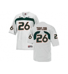 Mens Miami Hurricanes Sean Taylor #26 College Football Jersey - White