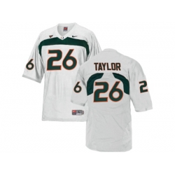 Mens Miami Hurricanes Sean Taylor #26 College Football Jersey - White