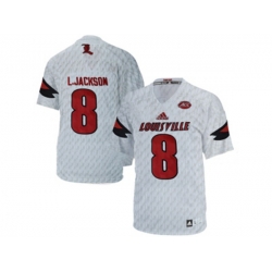 2016 Mens Louisville Cardinals Lamar Johnson 8 College Football Authentic Jersey - White