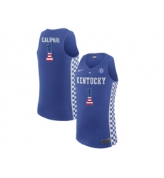 2016 US Flag Fashion 2017 Mens Kentucky Wildcats Coach John Calipari #1 College Basketball Elite Jersey - Royal Blue