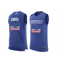 2016 US Flag Fashion Mens Kentucky Wildcats Anthony Davis #23 College Basketball Jersey - Royal Blue 2016 US Flag Fashion Mens Kentucky Wildcats Anthony Davis #23 College Basketball Jersey - Royal Blue