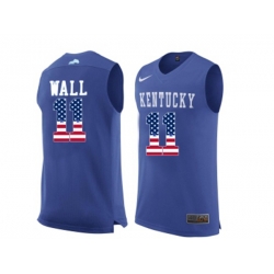 2016 US Flag Fashion Mens Kentucky Wildcats John Wall #11 College Basketball Jersey - Royal Blue 2016 US Flag Fashion Mens Kentucky Wildcats John Wall #11 College Basketball Jersey - Royal Blue