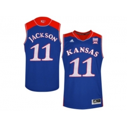 2016 Mens Kansas Jayhawks Josh Jackson #11 College Basketball Authentic Jersey - Royal Blue