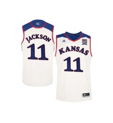 2016 Mens Kansas Jayhawks Josh Jackson #11 College Basketball Authentic Jersey - White