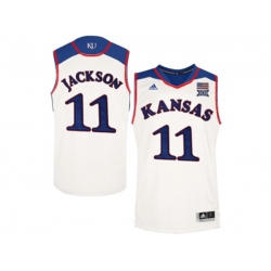 2016 Mens Kansas Jayhawks Josh Jackson #11 College Basketball Authentic Jersey - White
