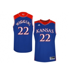 Mens Kansas Jayhawks Andrew Wiggins #22 College Basketball Authentic Jersey - Royal Blue