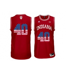 2016 US Flag Fashion Mens Indiana Hoosiers Cody Zeller #40 Big 10 Patch College Basketball Authentic Jerseys - Cardinal