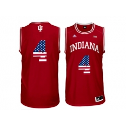 2016 US Flag Fashion Mens Indiana Hoosiers Victor Oladipo #4 Big 10 Patch College Basketball Authentic Jerseys - Red