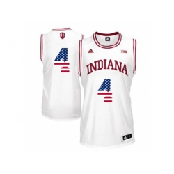 2016 US Flag Fashion Mens Indiana Hoosiers Victor Oladipo #4 Big 10 Patch College Basketball Authentic Jerseys - White