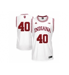 Mens Indiana Hoosiers Cody Zeller #40 Big 10 Patch College Basketball Authentic Jerseys - White