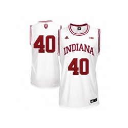 Mens Indiana Hoosiers Cody Zeller #40 Big 10 Patch College Basketball Authentic Jerseys - White