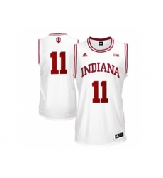 Mens Indiana Hoosiers Isiah Thomas #11 Big 10 Patch College Basketball Authentic Jerseys - White