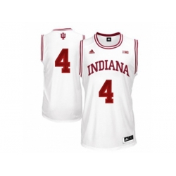 Mens Indiana Hoosiers Victor Oladipo #4 Big 10 Patch College Basketball Authentic Jerseys - White