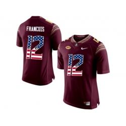 2016 US Flag Fashion-2016 Mens Florida State Seminoles Deondre Francois #12 College Football Jersey - Red 2016 US Flag Fashion-2016 Mens Florida State Seminoles Deondre Francois #12 College Football Jersey - Red