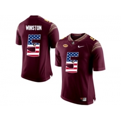 2016 US Flag Fashion-2016 Mens Florida State Seminoles Jameis Winston #5 College Football Limited Jersey - Red 2016 US Flag Fashion-2016 Mens Florida State Seminoles Jameis Winston #5 College Football Limited Jersey - Red