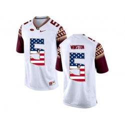 2016 US Flag Fashion-2016 Mens Florida State Seminoles Jameis Winston #5 College Football Limited Jersey - White 2016 US Flag Fashion-2016 Mens Florida State Seminoles Jameis Winston #5 College Football Limited Jersey - White