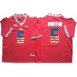 Florida State Seminoles #5 Jameis Winston Red USA Flag College Jersey Florida State Seminoles #5 Jameis Winston Red USA Flag College Jersey