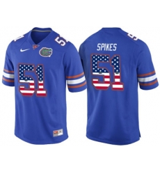 2016 US Flag Fashion Florida Gators Brandon Spikes #51 College Football Jersey - Royal Blue