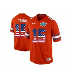 2016 US Flag Fashion Florida Gators Tim Tebow #15 College Football Jersey - Orange