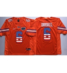 Florida Gators #6 Jeff Driskel Orange USA Flag College Jersey