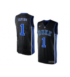 Mens Duke Blue Devils Kyrie Irving #1 V Neck College Basketball Elite Jersey - Black