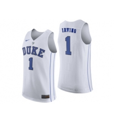 Mens Kyrie Irving 1 Duke Blue Devils Hyper Elite Authentic Performance Basketball Jersey - White
