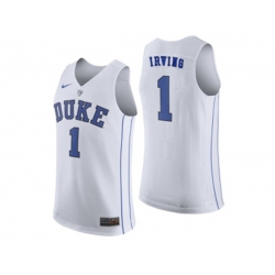 Mens Kyrie Irving 1 Duke Blue Devils Hyper Elite Authentic Performance Basketball Jersey - White
