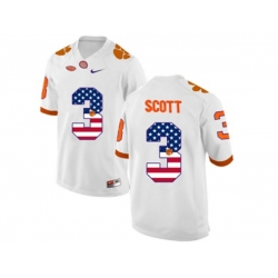 2016 US Flag Fashion Clemson Tigers Artavis Scott #3 College Football Limited Jersey - White 2016 US Flag Fashion Clemson Tigers Artavis Scott #3 College Football Limited Jersey - White