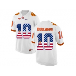 2016 US Flag Fashion Clemson Tigers Ben Boulware #10 College Football Limited Jersey - White 2016 US Flag Fashion Clemson Tigers Ben Boulware #10 College Football Limited Jersey - White