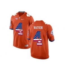2016 US Flag Fashion Clemson Tigers DeShaun Watson #4 College Football Limited Jersey - Orang