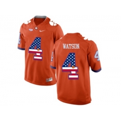 2016 US Flag Fashion Clemson Tigers DeShaun Watson #4 College Football Limited Jersey - Orang 2016 US Flag Fashion Clemson Tigers DeShaun Watson #4 College Football Limited Jersey - Orang