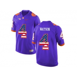 2016 US Flag Fashion Clemson Tigers DeShaun Watson #4 College Football Limited Jersey - Purple 2016 US Flag Fashion Clemson Tigers DeShaun Watson #4 College Football Limited Jersey - Purple