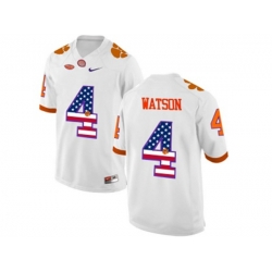 2016 US Flag Fashion Clemson Tigers DeShaun Watson #4 College Football Limited Jersey - White 2016 US Flag Fashion Clemson Tigers DeShaun Watson #4 College Football Limited Jersey - White