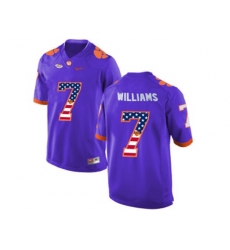 2016 US Flag Fashion Clemson Tigers Mike Williams #7 College Football Limited Jersey - Purple