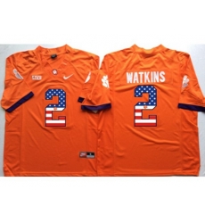 Clemson Tigers #2 Sammy Watkins Orange USA Flag College Jersey