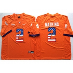 Clemson Tigers #2 Sammy Watkins Orange USA Flag College Jersey Clemson Tigers #2 Sammy Watkins Orange USA Flag College Jersey