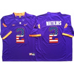 Clemson Tigers #2 Sammy Watkins Purple USA Flag College Jersey Clemson Tigers #2 Sammy Watkins Purple USA Flag College Jersey