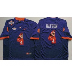 Clemson Tigers #4 Deshaun Watson Purple Player Fashion Stitched NCAA Jersey
