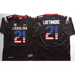 South Carolina Gamecocks #21 Marcus Lattimore Black USA Flag College Jersey South Carolina Gamecocks #21 Marcus Lattimore Black USA Flag College Jersey