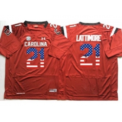 South Carolina Gamecocks #21 Marcus Lattimore Red USA Flag College Jersey South Carolina Gamecocks #21 Marcus Lattimore Red USA Flag College Jersey