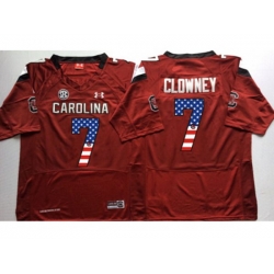 South Carolina Gamecocks #7 Jadeveon Clowney Red USA Flag College Jersey South Carolina Gamecocks #7 Jadeveon Clowney Red USA Flag College Jersey