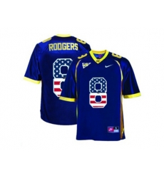 2016 US Flag Fashion Mens California Golden Bears Aaron Rodgers #8 College Football Jersey - Navy Blue