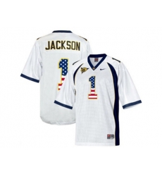 2016 US Flag Fashion Mens California Golden Bears DeSean Jackson #1 College Football Jersey - White