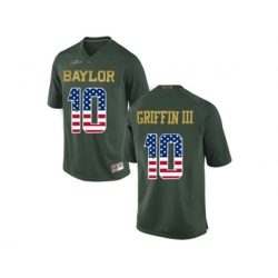 2016 US Flag Fashion Mens Baylor Bears Rebort Griffin III #10 College Football Jersey - Green 2016 US Flag Fashion Mens Baylor Bears Rebort Griffin III #10 College Football Jersey - Green