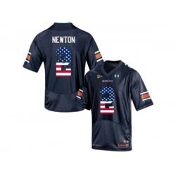 2016 US Flag Fashion Mens Under Armour Cam Newton #2 Auburn Tigers College Football Jersey - Navy Blue