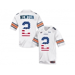 2016 US Flag Fashion Mens Under Armour Cam Newton #2 Auburn Tigers College Football Throwback Jersey - White