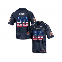 2016 US Flag Fashion Mens Under Armour Corey Grant #20 Auburn Tigers College Football Jersey - Navy Blue