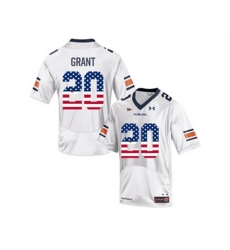 2016 US Flag Fashion Mens Under Armour Corey Grant #20 Auburn Tigers College Football Jersey - White