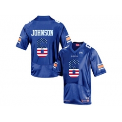2016 US Flag Fashion Mens Under Armour Jeremy Johnson #6 Auburn Tigers College Football Jersey - Navy Blue