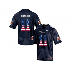 2016 US Flag Fashion Mens Under Armour Karlos Dansby #11 Auburn Tigers College Football Jersey - Navy Blue